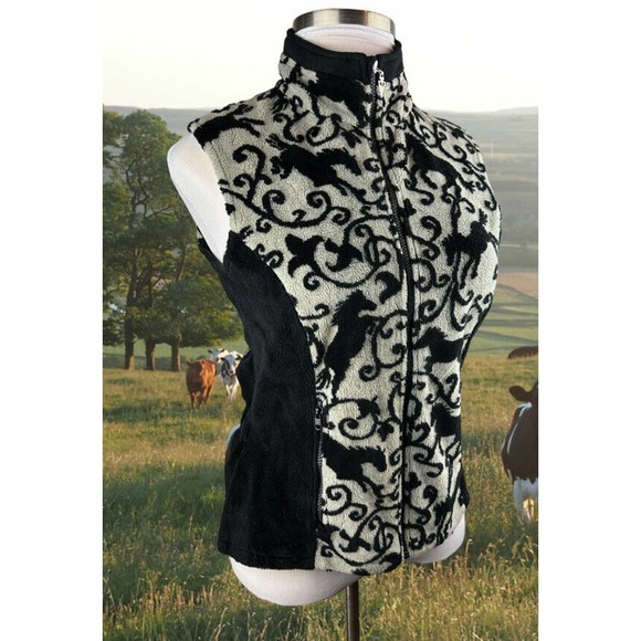 Kerrits Jackets & Blazers - Kerrits Horse Print Equestrian Full Zip Fleece Vest Women's Size Large H14693